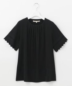 自由区 【洗える】エンブロイダリー チュニック丈カットソー