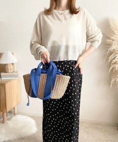 LA BAGAGERIE 【maison vert】 【ペーパー素材・多収納】ダブルハンドルかごバッグ