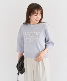 Green Parks ・ＥＬＥＮＣＡＲＥ　ＤＵＥ　ロゴ刺繍６分袖ニット