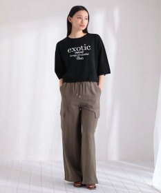 Green Parks ・ＥＬＥＮＣＡＲＥ　ＤＵＥ　ロゴ刺繍６分袖ニット