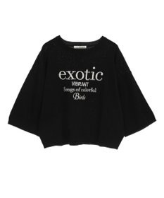 Green Parks ・ＥＬＥＮＣＡＲＥ　ＤＵＥ　ロゴ刺繍６分袖ニット