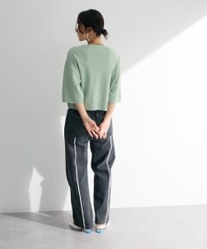 Green Parks ・ＥＬＥＮＣＡＲＥ　ＤＵＥ　ロゴ刺繍６分袖ニット