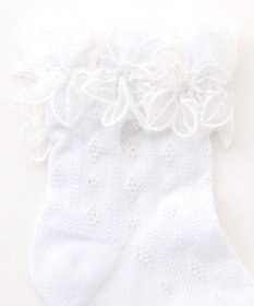 組曲 KIDS 【13-24cm】レース付シルケット ショートソックス