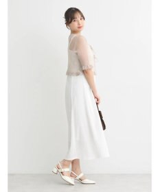 earth music&ecology シアーラメフリルカーディガン