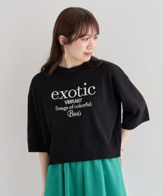 Green Parks ・ＥＬＥＮＣＡＲＥ　ＤＵＥ　ロゴ刺繍６分袖ニット