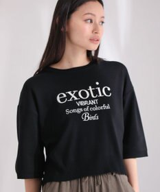 Green Parks ・ＥＬＥＮＣＡＲＥ　ＤＵＥ　ロゴ刺繍６分袖ニット