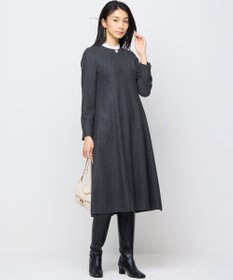 組曲 【2WAY】ラメフラノ フリル襟ワンピース