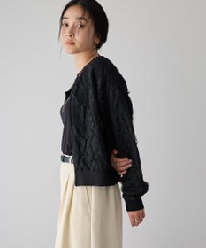 YECCA VECCA フクレジャガードニットブルゾン