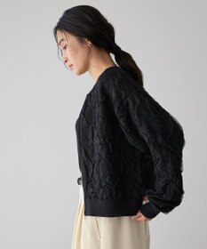 YECCA VECCA フクレジャガードニットブルゾン