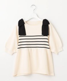 Feroux 肩リボン ペプラムニット