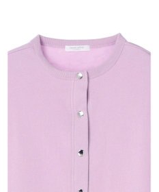 Green Parks 裏起毛ミディ丈ドットボタンカーディガン