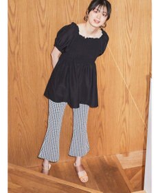 earth music&ecology チェックフレアイージーパンツ