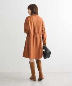 Green Parks ミディ丈ドロストシャツワンピース