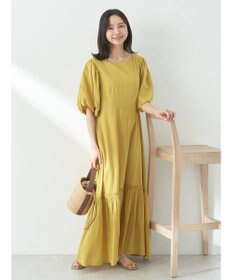 earth music&ecology コットンボイルパフスリーブワンピース