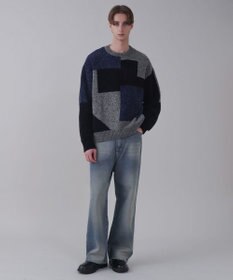 WEGO 【ユニセックス着用ITEM】ベロアモールカラーブロックプルオーバー