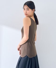 YECCA VECCA 2wayスクエアリブタンクトップ