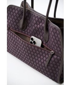 MIYABIYA 【撥水加工】篭目柄エンボスボンディングラウンドトート