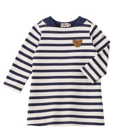 MIKI HOUSE HOT BISCUITS 【80-120cm】 ボーダー 長袖ワンピース