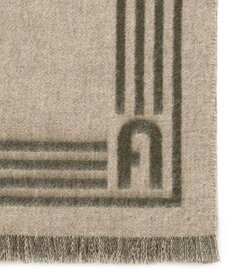 MOONBAT FURLA ウール100%リバーシブルジャカードマフラー/幅40cm