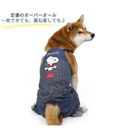 PET PARADISE 犬の服 犬 スヌーピー オーバーオール 【中型犬】 ヒッコリー