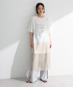 Green Parks 裾レースドッキングカットロゴチュニック