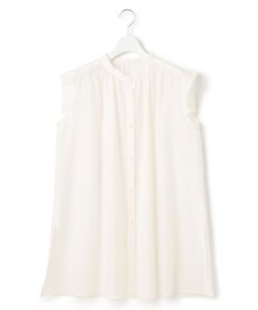 23区 【洗える】シアーストライプ ノースリーブ ブラウス