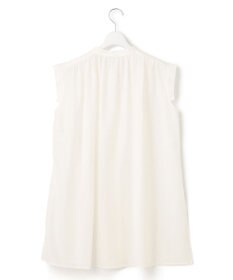 23区 【洗える】シアーストライプ ノースリーブ ブラウス