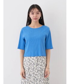 earth music&ecology ドットボタン５分袖リブプルオーバー