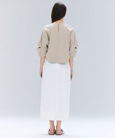 BEIGE， 【洗える】DUOMO / コットンスリットスリーブトップス