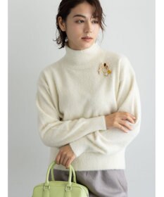 Te chichi 【宮本茉由着用】ハイネックフェザーニット