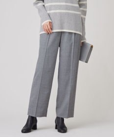 自由区 【洗える】ウォッシャブルウールサキソニーワイド パンツ