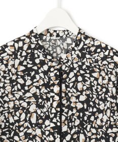 ICB 【WEB限定カラーあり・速乾・洗える】BackSatinAmunzen バンドカラーブラウス