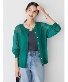 AMERICAN HOLIC バイカラーシアーニットカーディガン