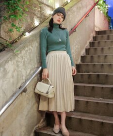 Tiaclasse L 【新色追加・洗える】リブタートルニット