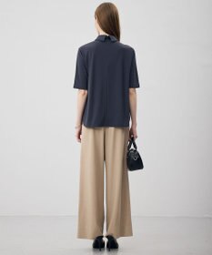 ICB 【WEB限定カラーあり】マラボーテライトジョーゼット 半袖ボウタイ付きシャツカラートップス