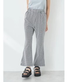 earth music&ecology チェックフレアイージーパンツ