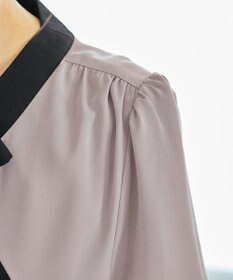 Tiaclasse 【洗える】配色リボンタイブラウス