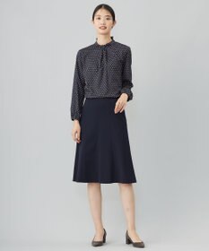 J.PRESS LADIES L 【洗える】ジオメトリックプリント ブラウス