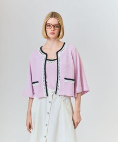 GRACE CONTINENTAL ツイーディーニットカーディガン