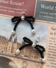 WEGO Lビーズリボンピアス