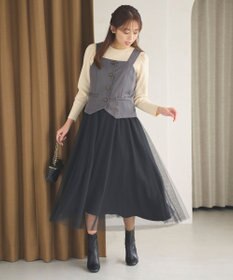 Feroux フレアチュール ジャンパースカート