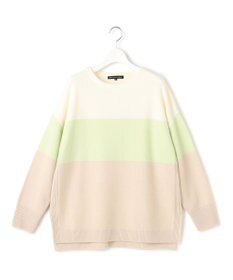 23区 S 【洗える】ウールカシミヤ カラーブロック チュニック ニット