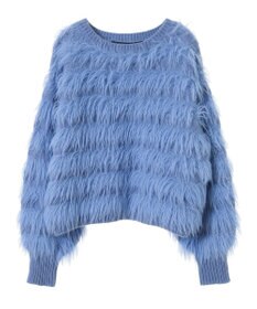 YECCA VECCA フェザーボーダーニット