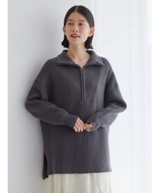 AMERICAN HOLIC バイパチハーフＺＩＰ片畦ニットプルオーバー　
