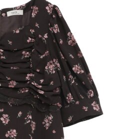 earth music&ecology レース切替フラワーロングワンピース