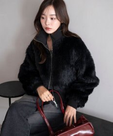 WEGO 【25年秋冬新作】フェイクファーショートブルゾン