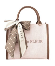 Maison de FLEUR スカーフ付きツイードスクエア２Ｗａｙトート