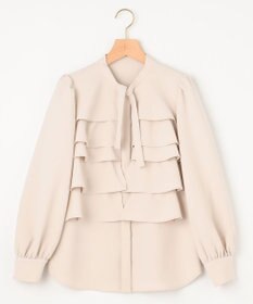 組曲 【KUMIKYOKU NAVY】コンフォータブルドレープ フリルブラウス