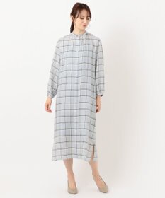 J.PRESS LADIES L 【洗える】セルロース綾チェック ワンピース