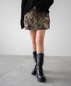 WEGO ダメージレオパードミニスカパン